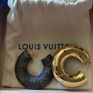 Gold Louis Vuitton Hoop Earrings